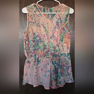 Sheer Floral Blouse Size S